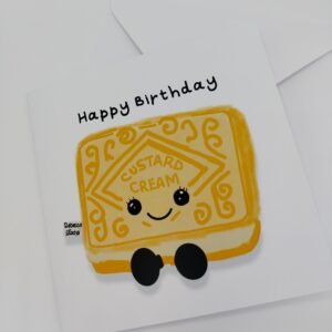 Custard Cream Biscuit Happy Birthday Card