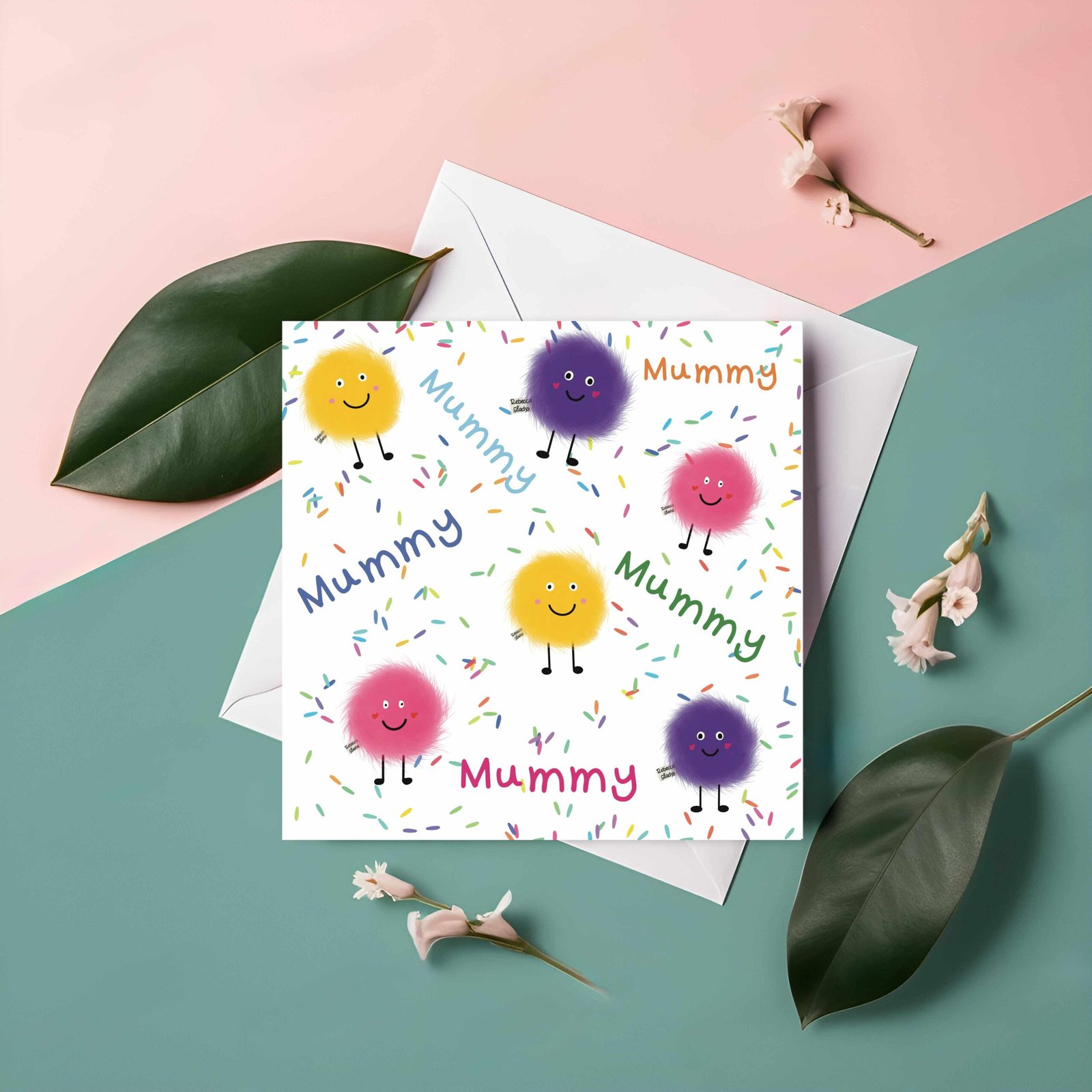 Mummy Fluffy Monster Card