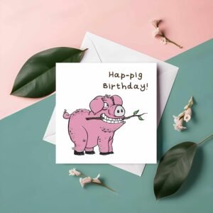 Happy Birthday Card Billy the pig