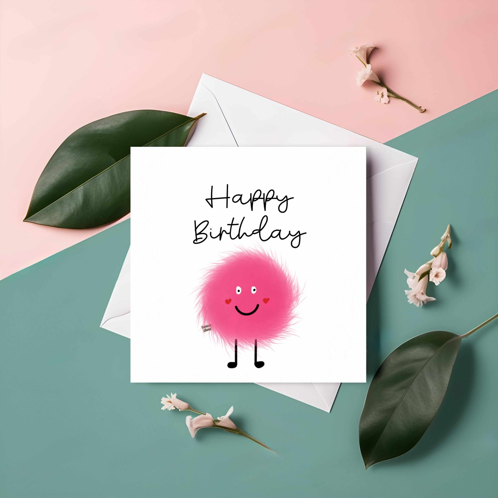 Happy Birthday Fluffy ball cute card